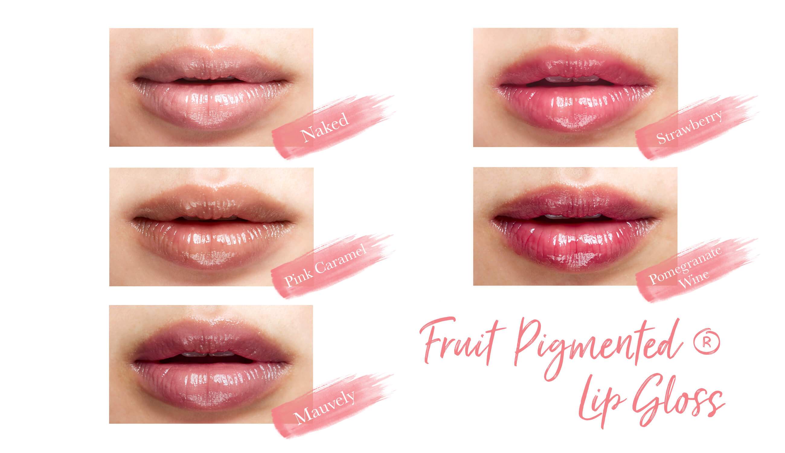 Natürlicher Lip Gloss Swatches